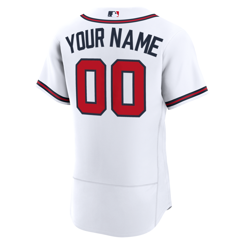 Men's Atlanta Braves Nike White Home Authentic Custom Jersey