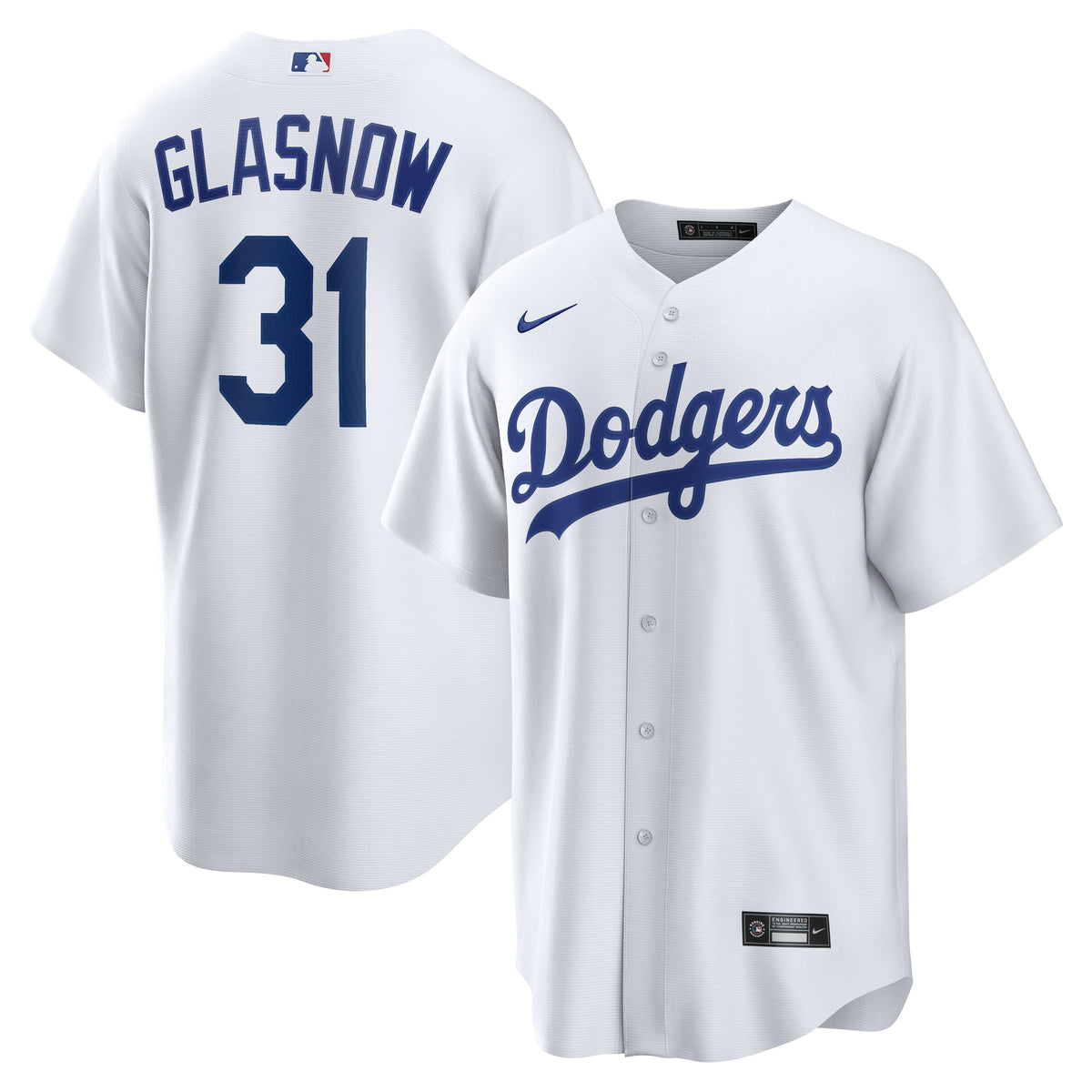 Men's Los Angeles Dodgers Tyler Glasnow Nike White Home Replica Jersey