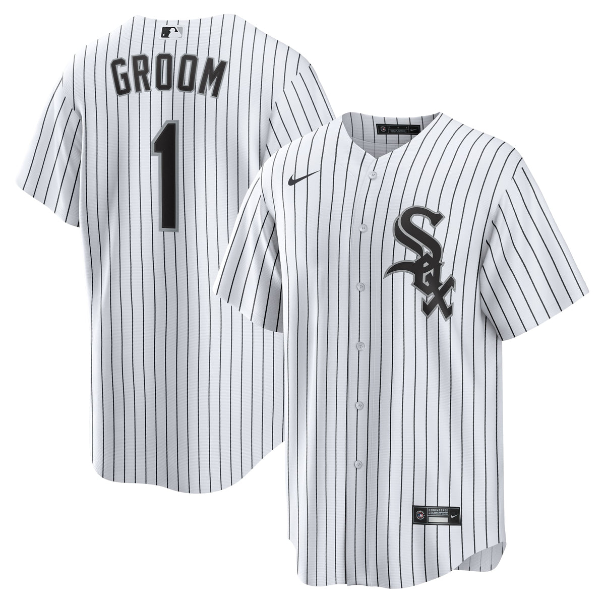 Men's Chicago White Sox  Nike White #1 Groom Home Replica Jersey