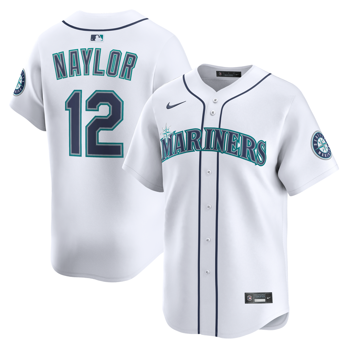 Men's Seattle Mariners Josh Naylor Nike White Home Limited Jersey