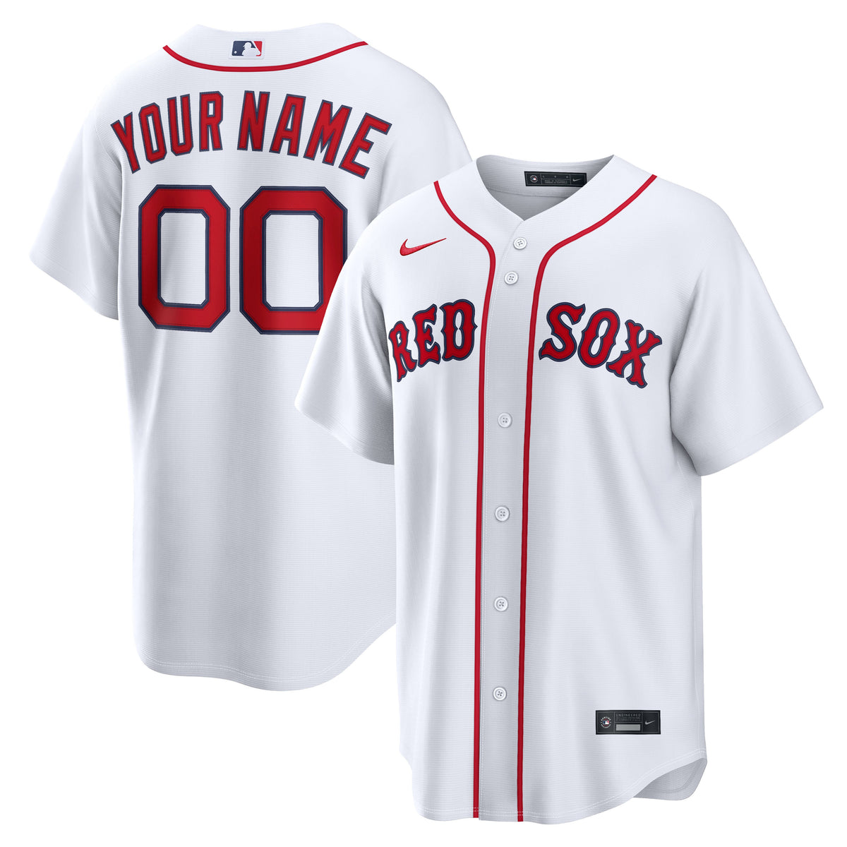 Men's Boston Red Sox Nike White Home Stadium Custom Jersey