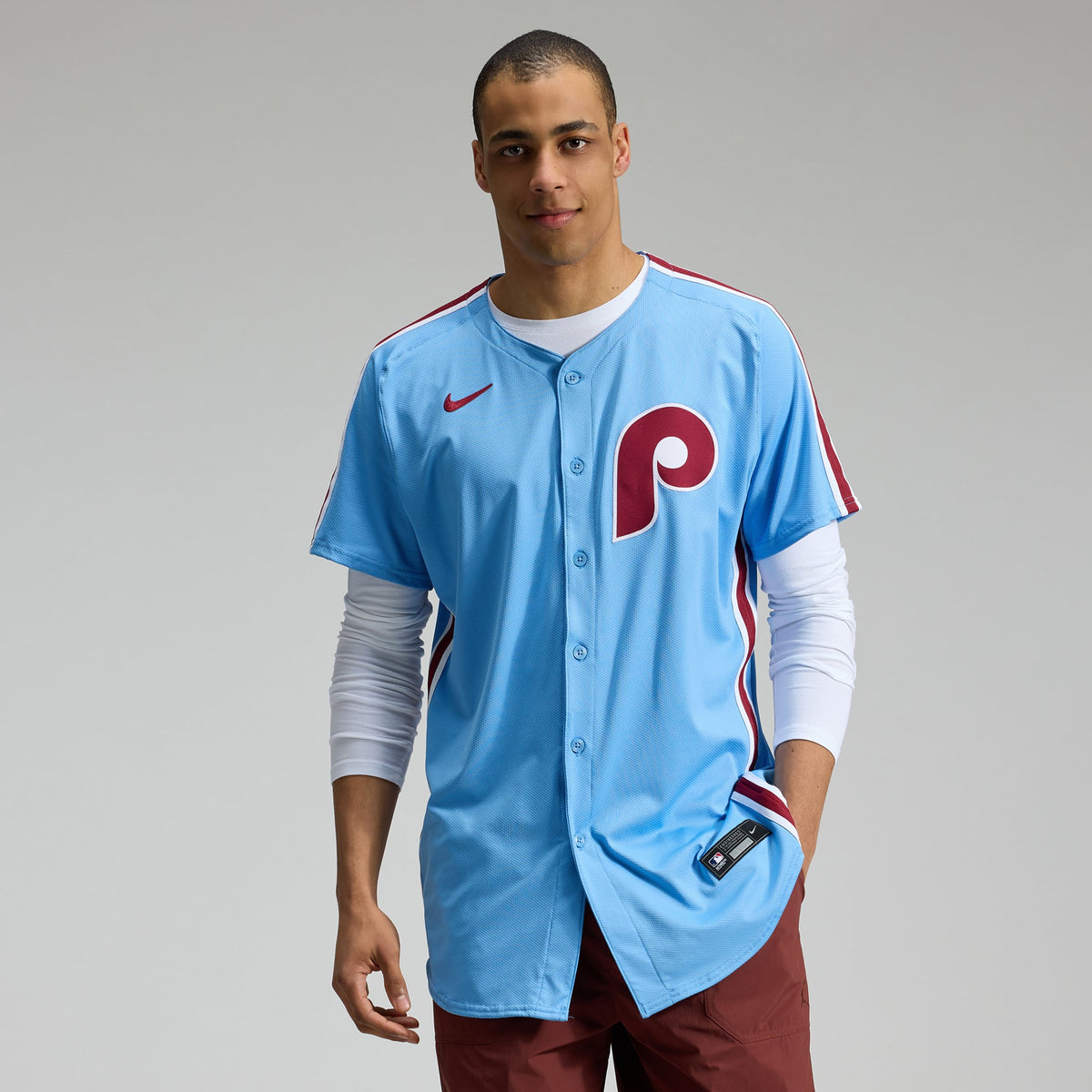 Men's Philadelphia Phillies Nike Light Blue Alternate Elite Jersey
