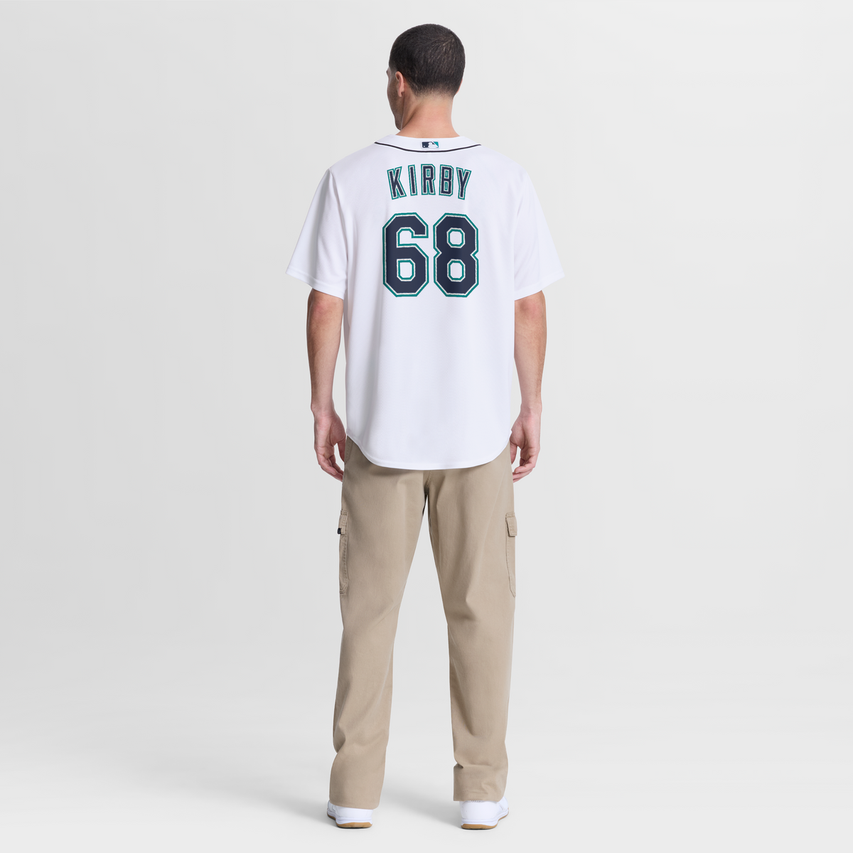 Men's Seattle Mariners George Kirby Nike White Home Replica Jersey
