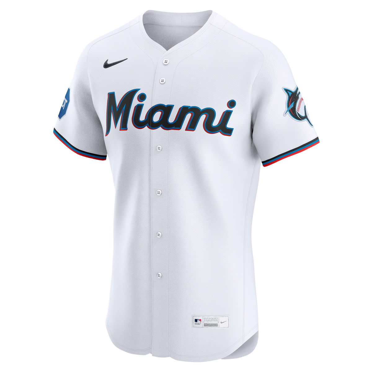 Men's Miami Marlins Nike White Home Elite Jersey