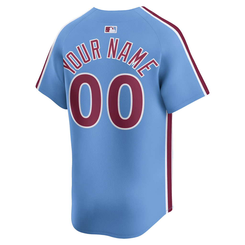 Men's Philadelphia Phillies Nike Light Blue Alternate Limited Custom Jersey