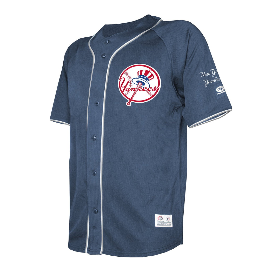 Men's New York Yankees  Stitches Navy Team Color Full-Button Fashion Jersey
