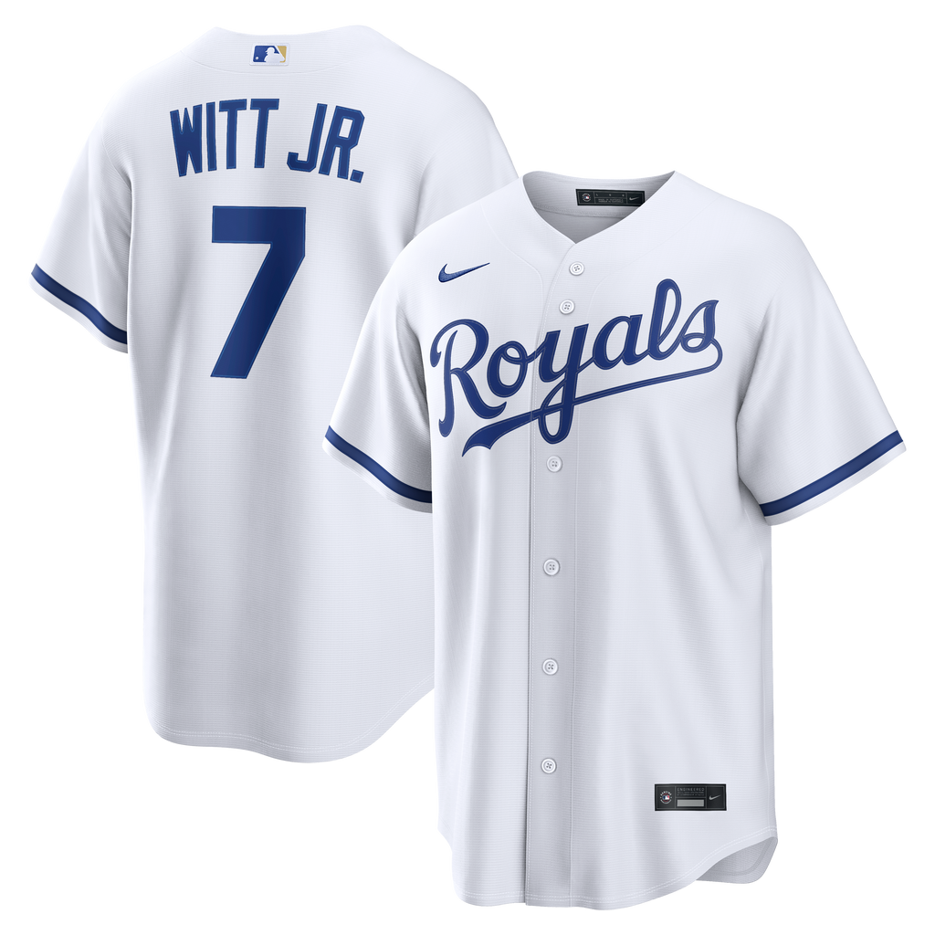Men's Kansas City Royals Bobby Witt Jr. Nike White Home Replica Jersey