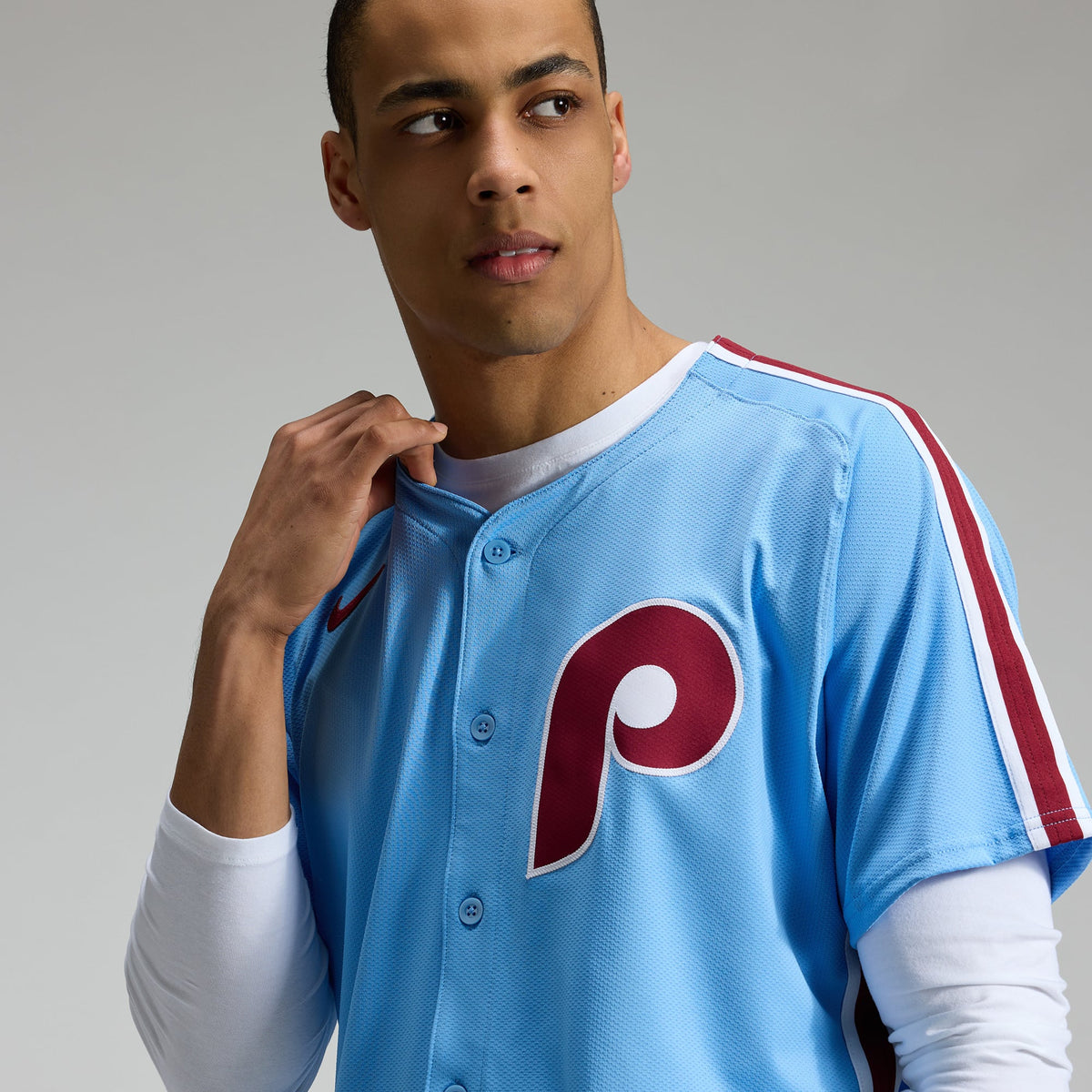 Men's Philadelphia Phillies Nike Light Blue Alternate Elite Jersey