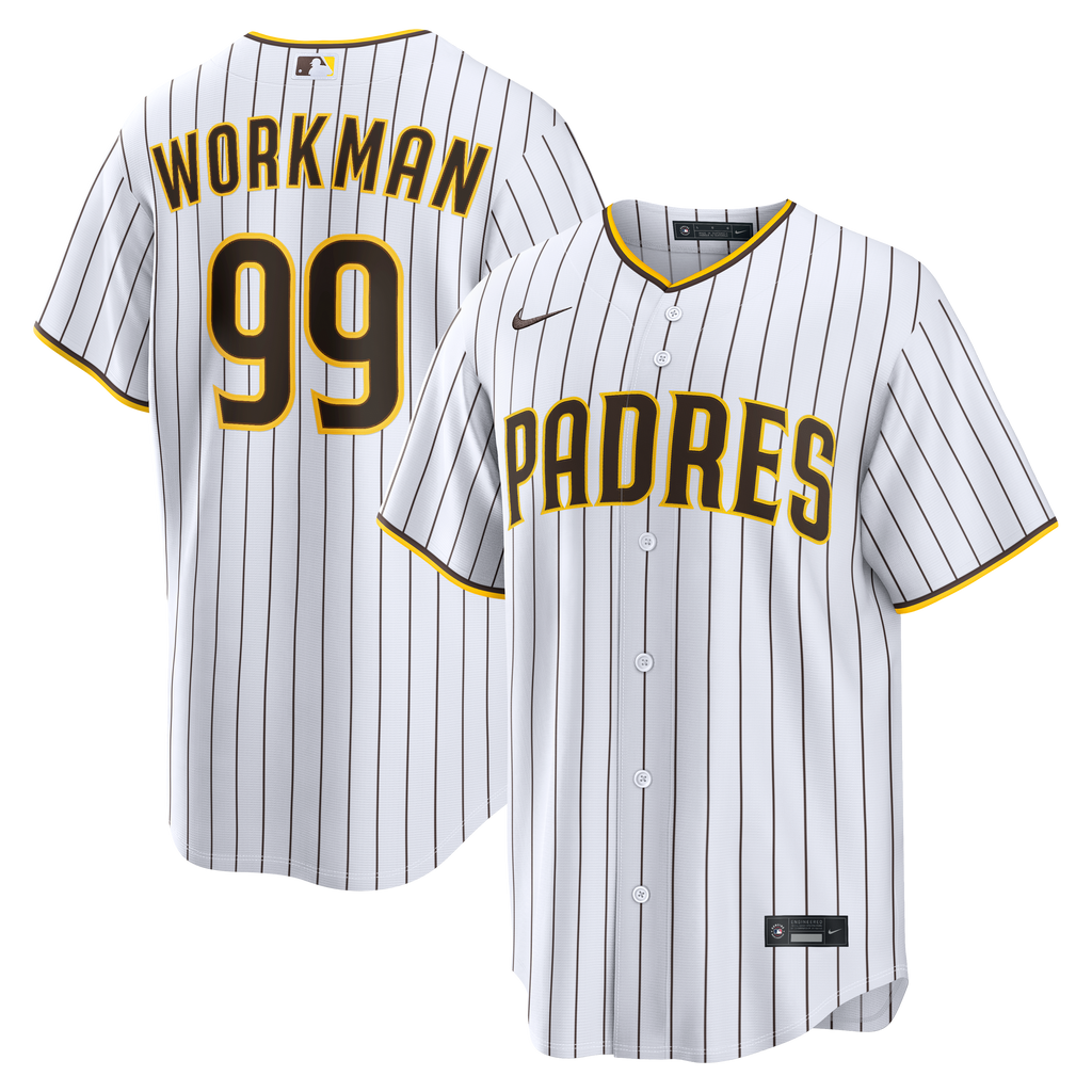Men's San Diego Padres Gage Workman Nike White Home Replica Jersey