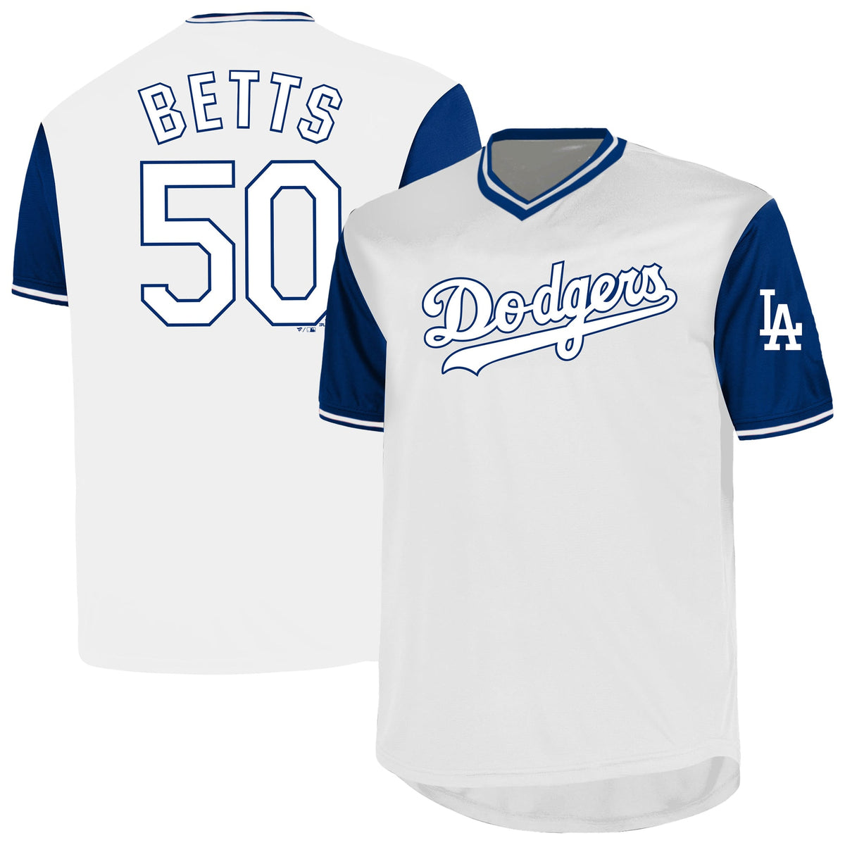 Men's Los Angeles Dodgers Mookie Betts Profile White Big & Tall Name & Number Jersey