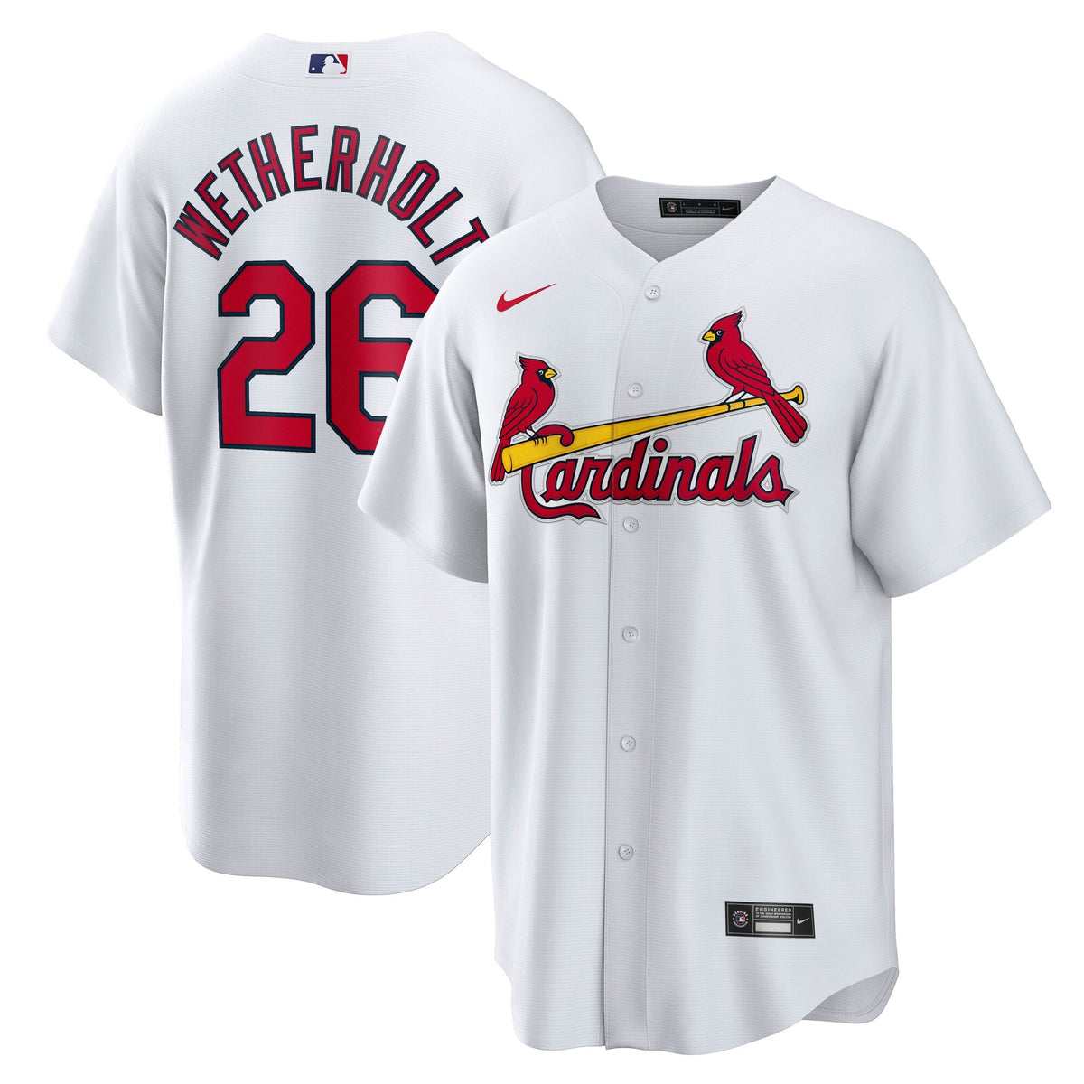 Men's St. Louis Cardinals JJ Wetherholt Nike White Home Replica Player Jersey