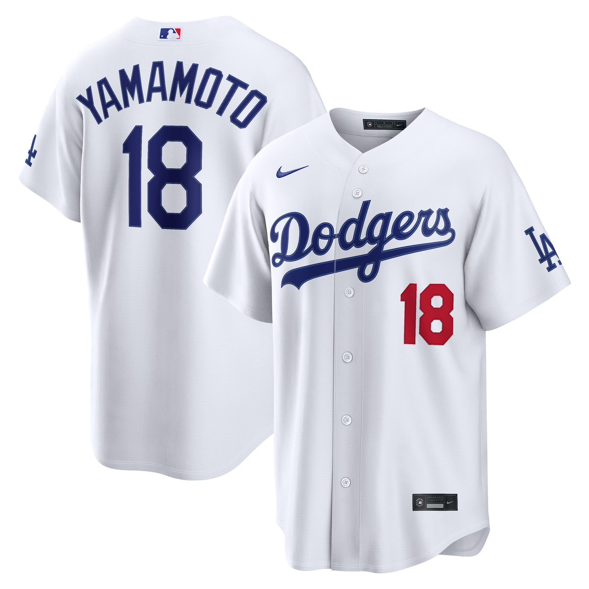Men's Los Angeles Dodgers Yoshinobu Yamamoto Nike White Home Stadium Jersey