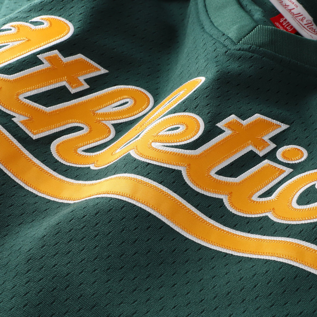 Men's Athletics Rickey Henderson Mitchell & Ness Green Authentic Batting Practice Jersey