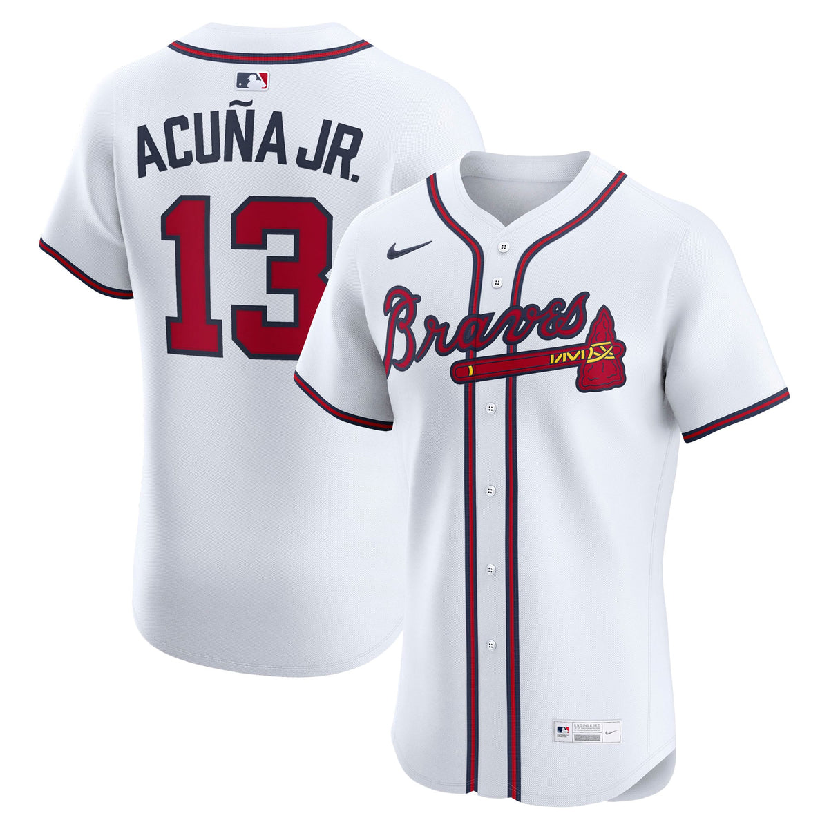 Men's Atlanta Braves Ronald Acuña Jr. Nike White Home Elite Player Jersey