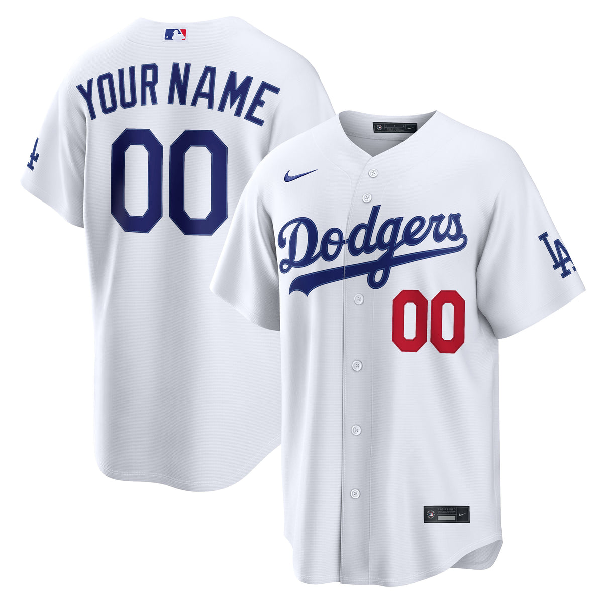 Men's Los Angeles Dodgers Nike White Home Stadium Custom Jersey