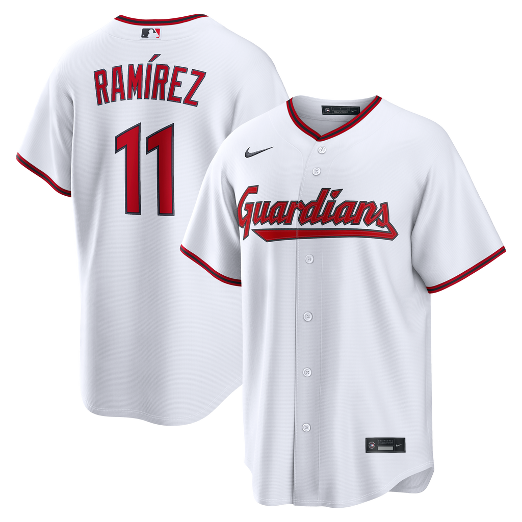 Men's Cleveland Guardians José Ramírez Nike White Home Replica Jersey