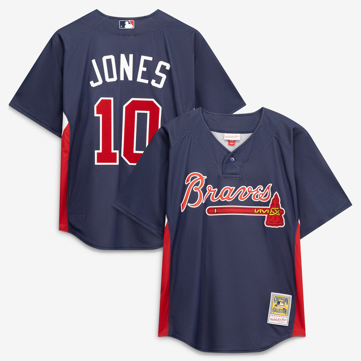 Men's Atlanta Braves Chipper Jones Mitchell & Ness Navy Authentic Batting Practice Jersey