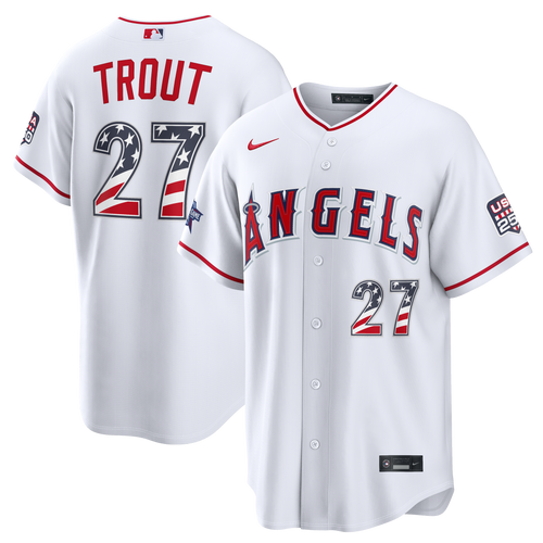 2026 All-Star Edition Stars & Stripes Men's Los Angeles Angels Mike Trout Nike White Stadium Jersey