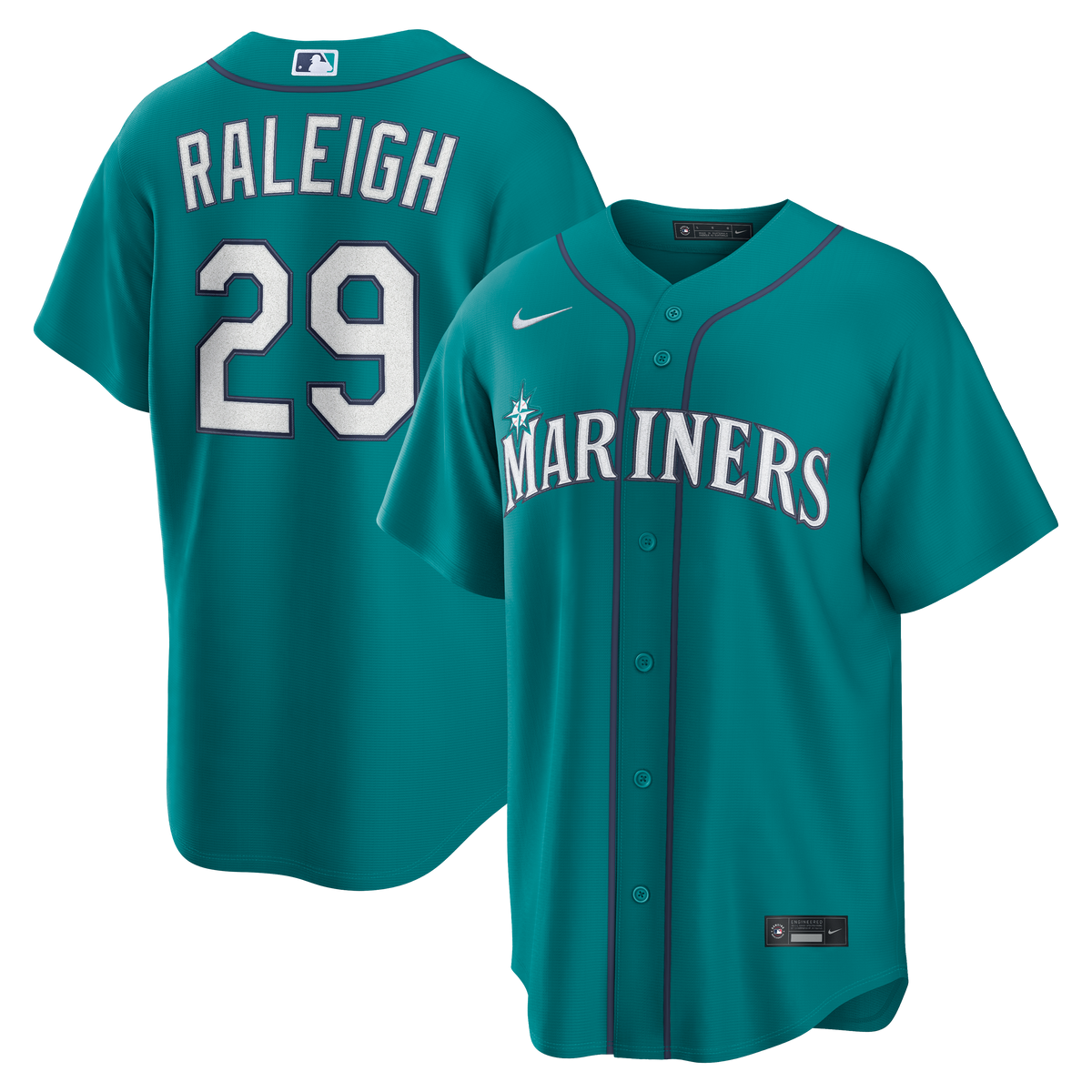 Men's Seattle Mariners Cal Raleigh Nike Teal Alternate Replica Jersey