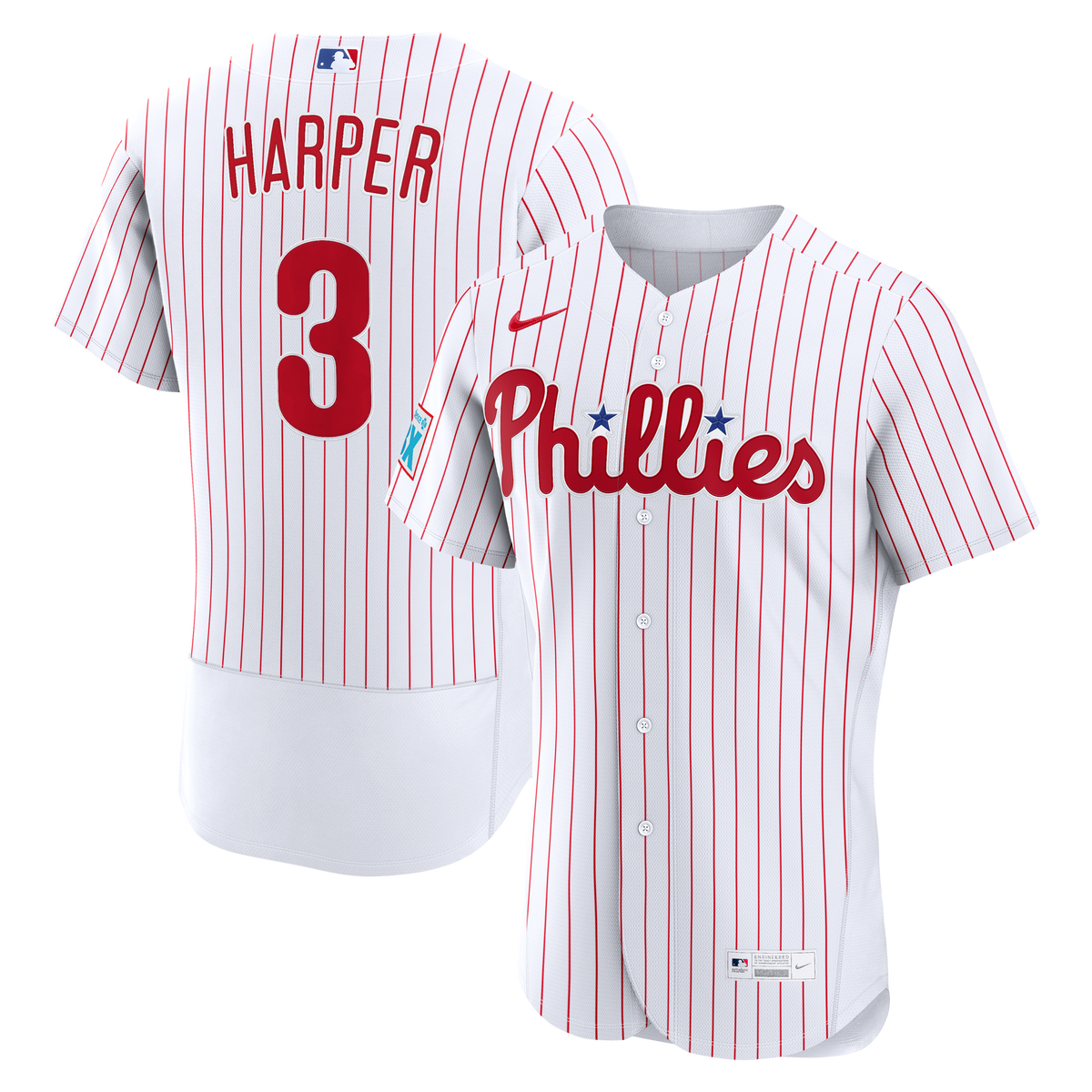 Men's Philadelphia Phillies Bryce Harper Nike Cream Alternate Authentic Sponsor Patch Jersey