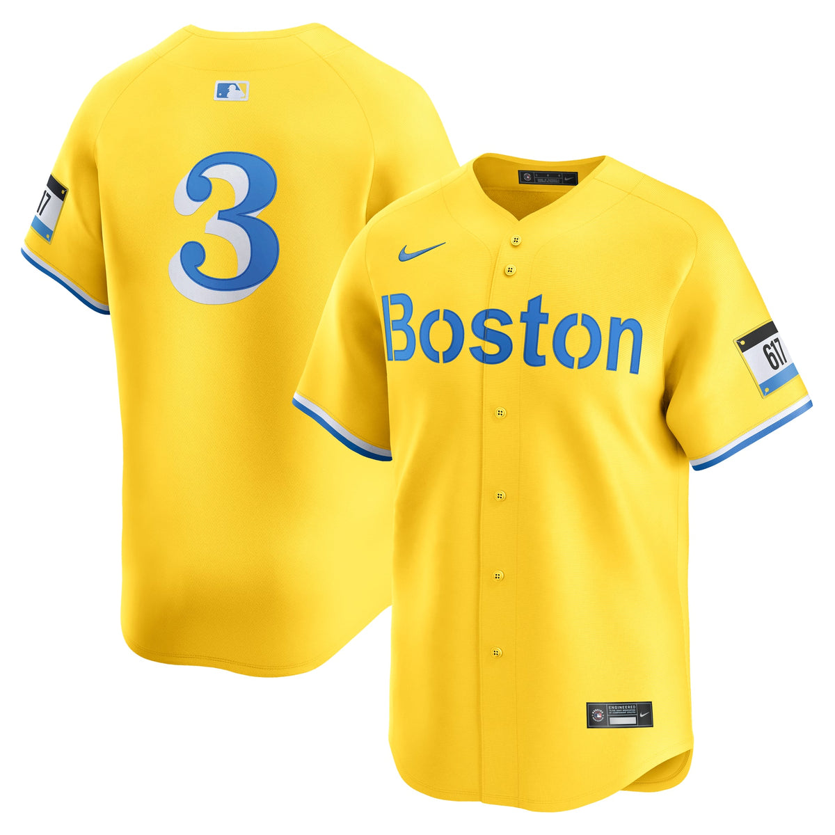Men's Boston Red Sox Ceddanne Rafaela Nike Gold Alternate Limited Jersey
