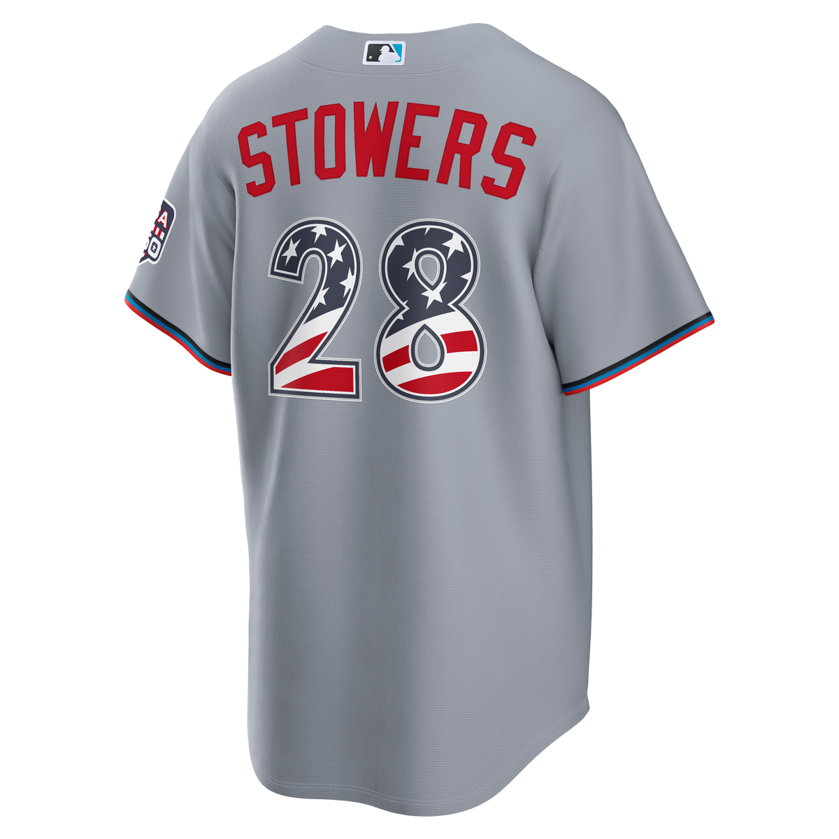 Fourth of July Men's Miami Marlins Kyle Stowers Nike Gray USA 250 Stadium Jersey