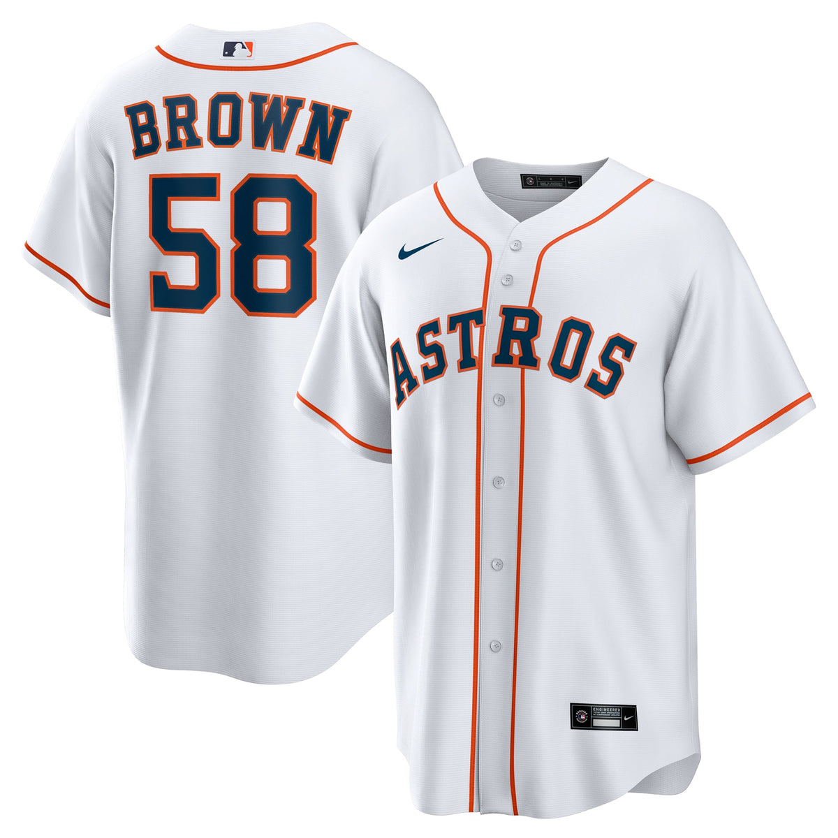 Men's Houston Astros Hunter Brown Nike White Home Replica Jersey