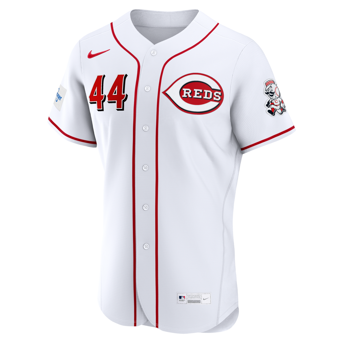 Men's Cincinnati Reds Elly De La Cruz Nike White Home Authentic Sponsor Patch Jersey