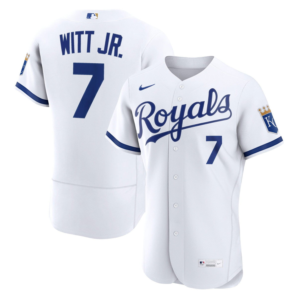 Men's Kansas City Royals Bobby Witt Jr. Nike White  Authentic Jersey