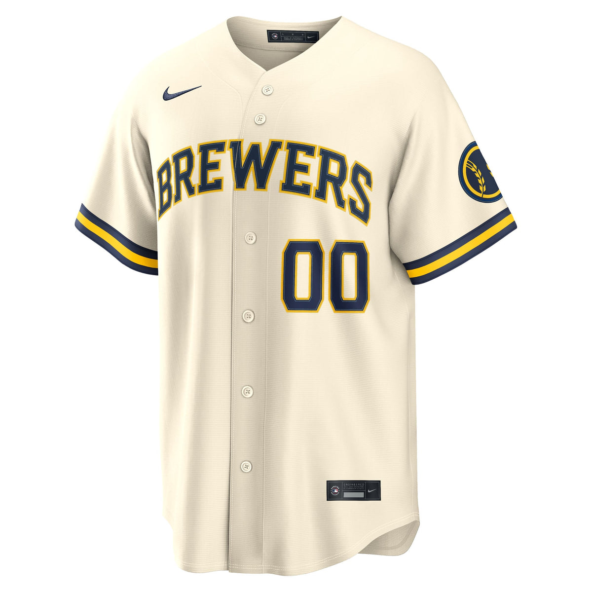 Men's Milwaukee Brewers Nike Cream Home Stadium Custom Jersey