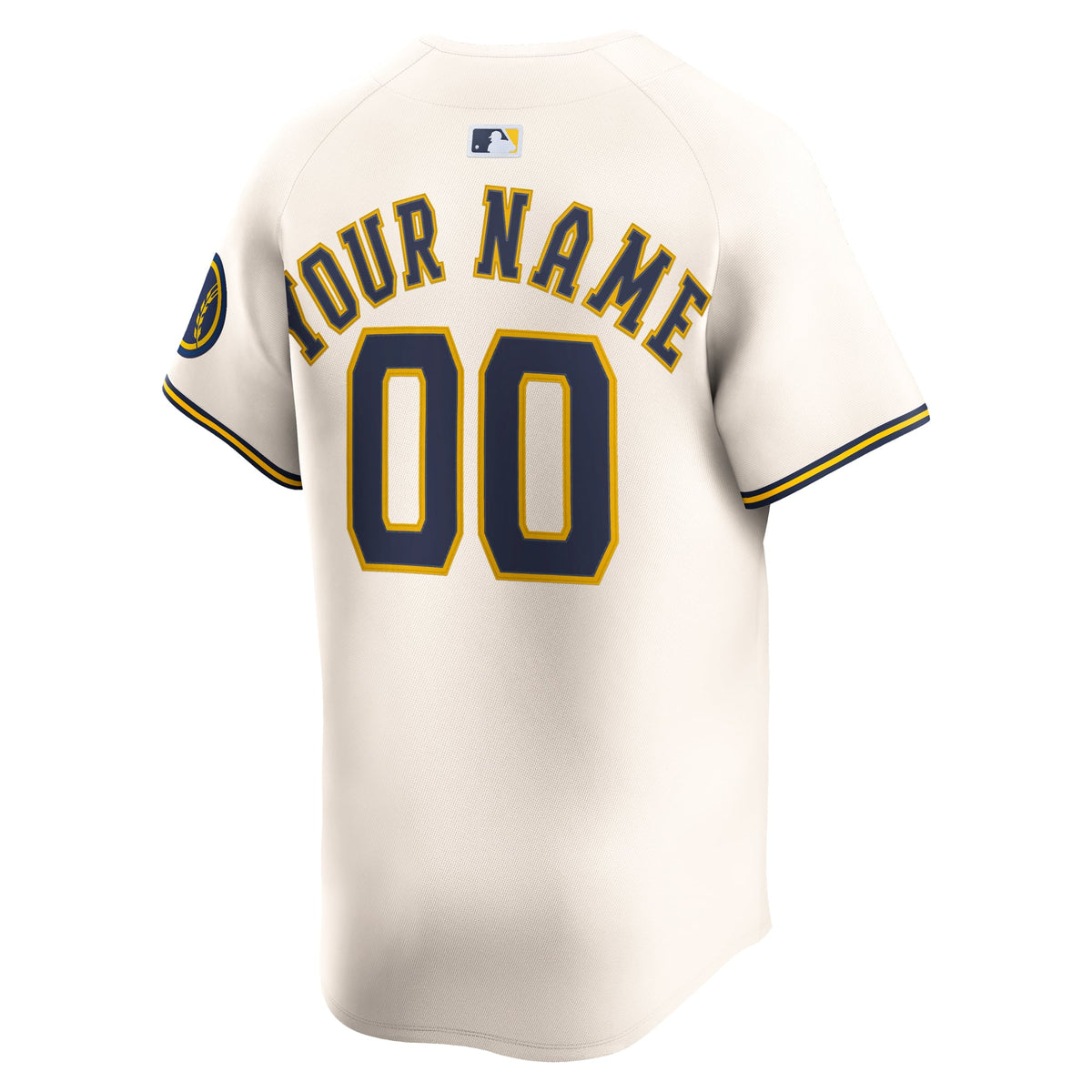 Men's Milwaukee Brewers Nike Cream Home Limited Custom Jersey