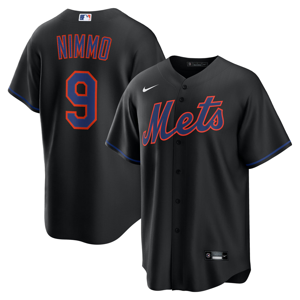 Men's  New York Mets Brandon Nimmo Nike Black Alternate Replica Jersey