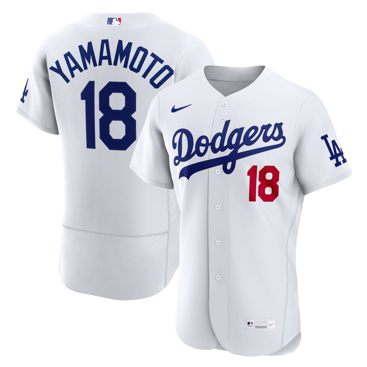 Men's Los Angeles Dodgers Yoshinobu Yamamoto Nike White Home Authentic Jersey