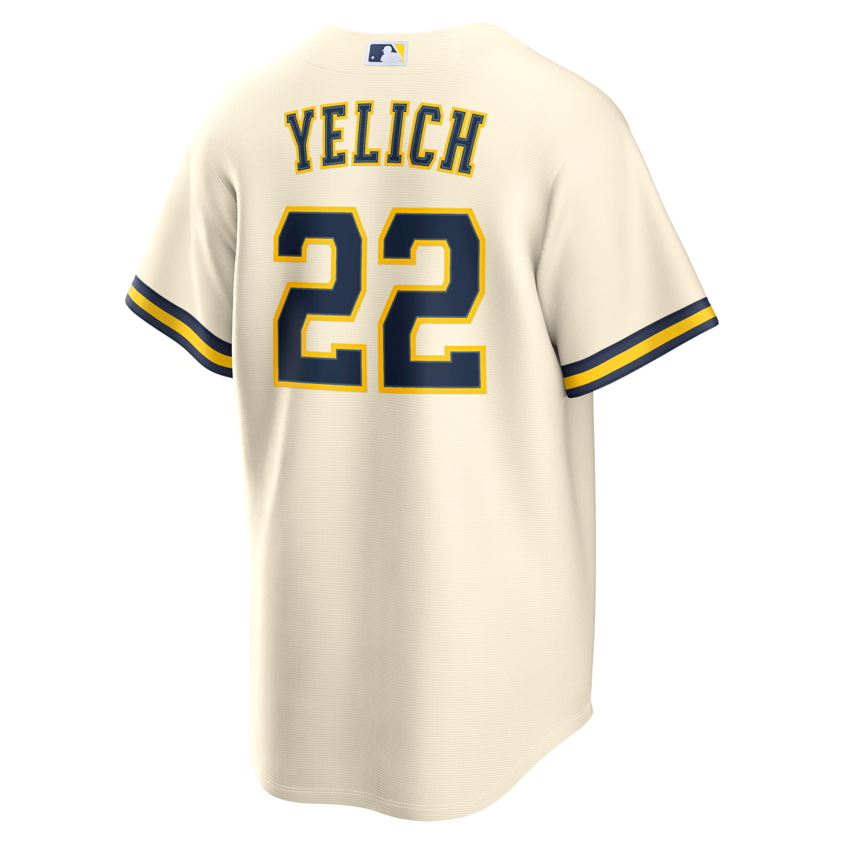 Men's Milwaukee Brewers Christian Yelich Nike Cream Home Replica Jersey