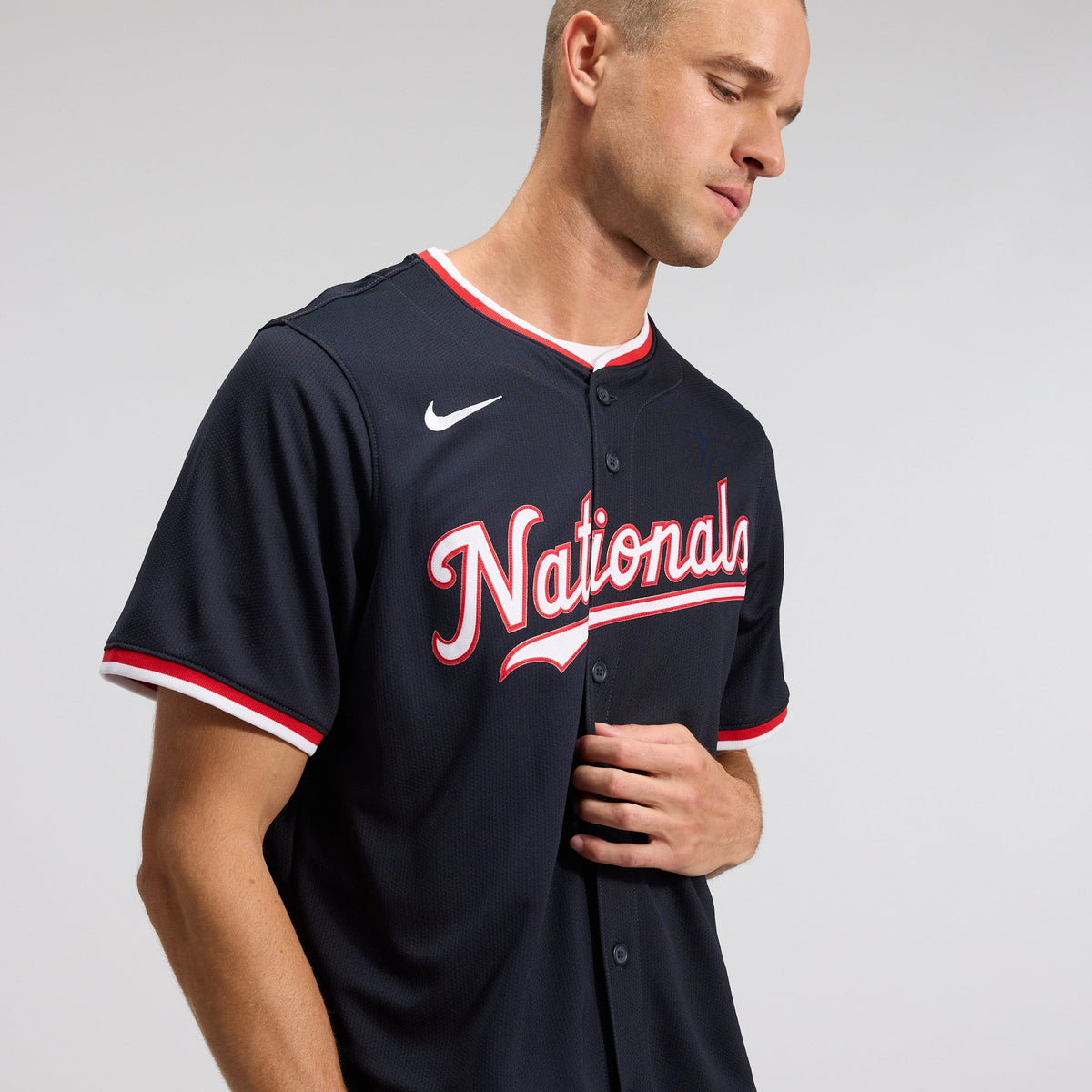 Men's Washington Nationals James Wood Nike Navy Alternate Limited Player Jersey