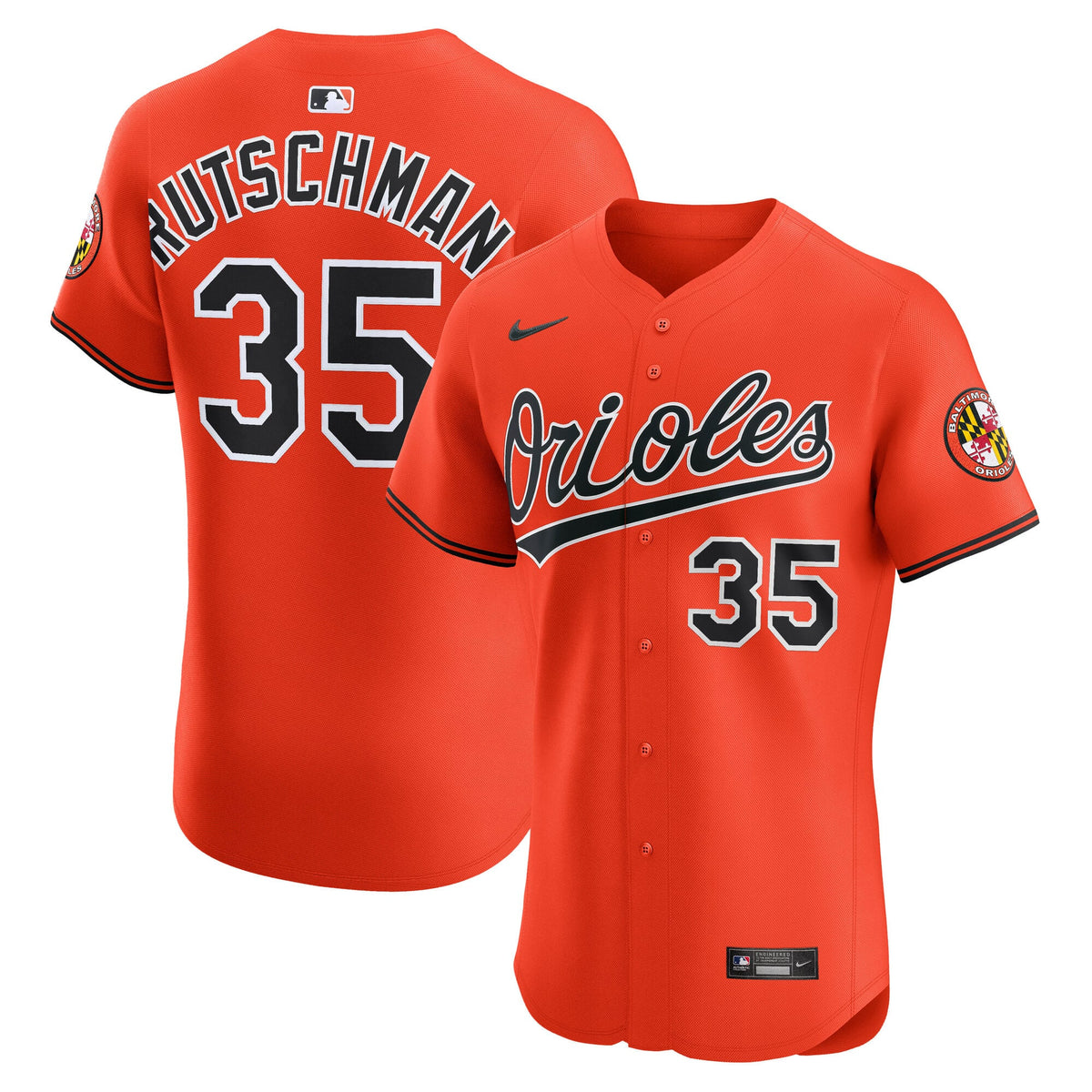 Men's Baltimore Orioles Adley Rutschman Nike Orange Alternate 2 Elite Jersey