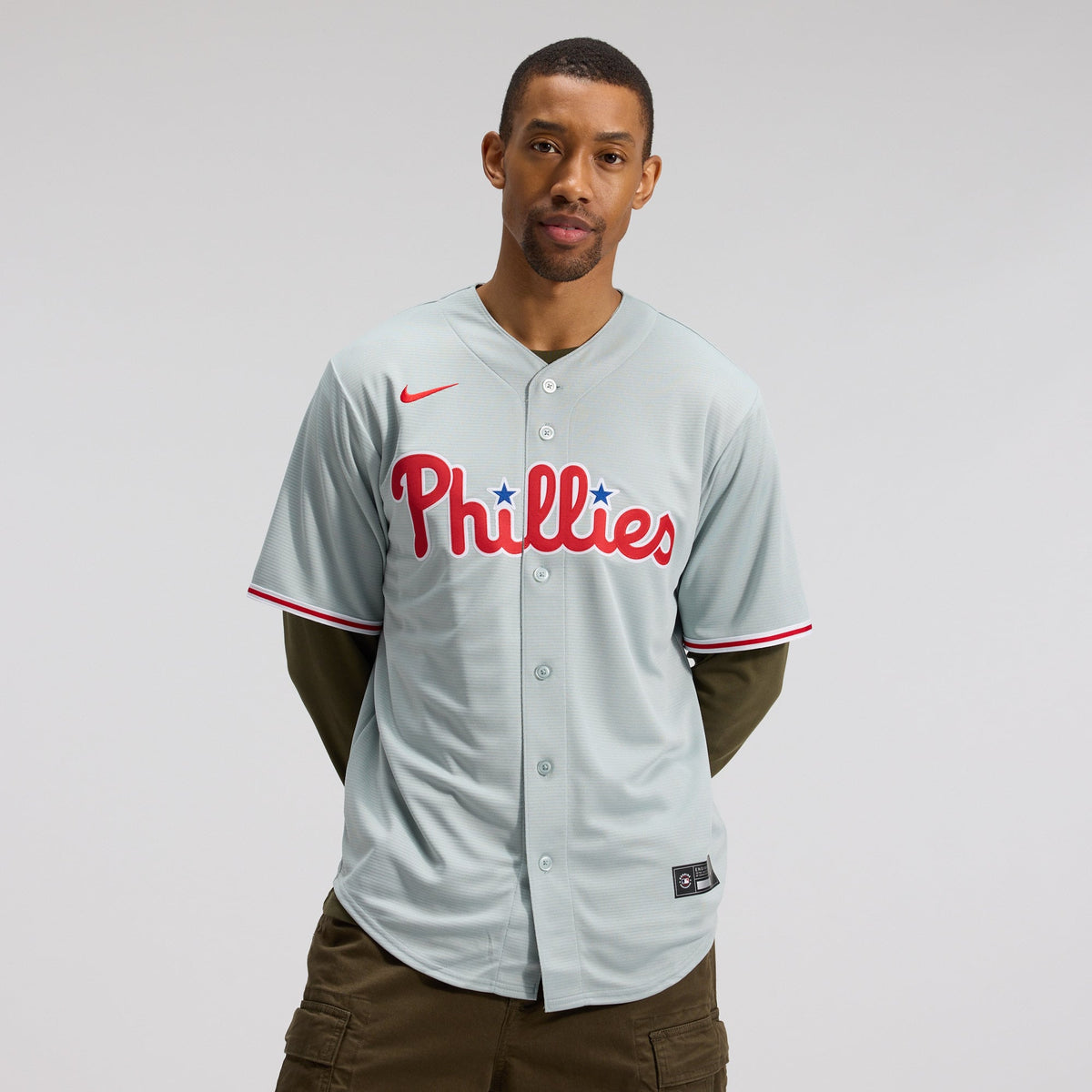 Men's Philadelphia Phillies Bryce Harper Nike Gray Road Replica Jersey