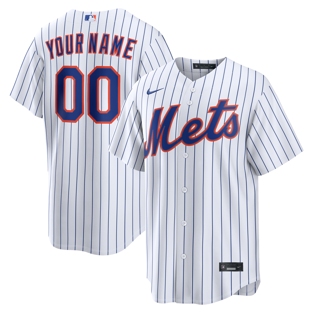Men's New York Mets Nike White Home Replica Custom Jersey
