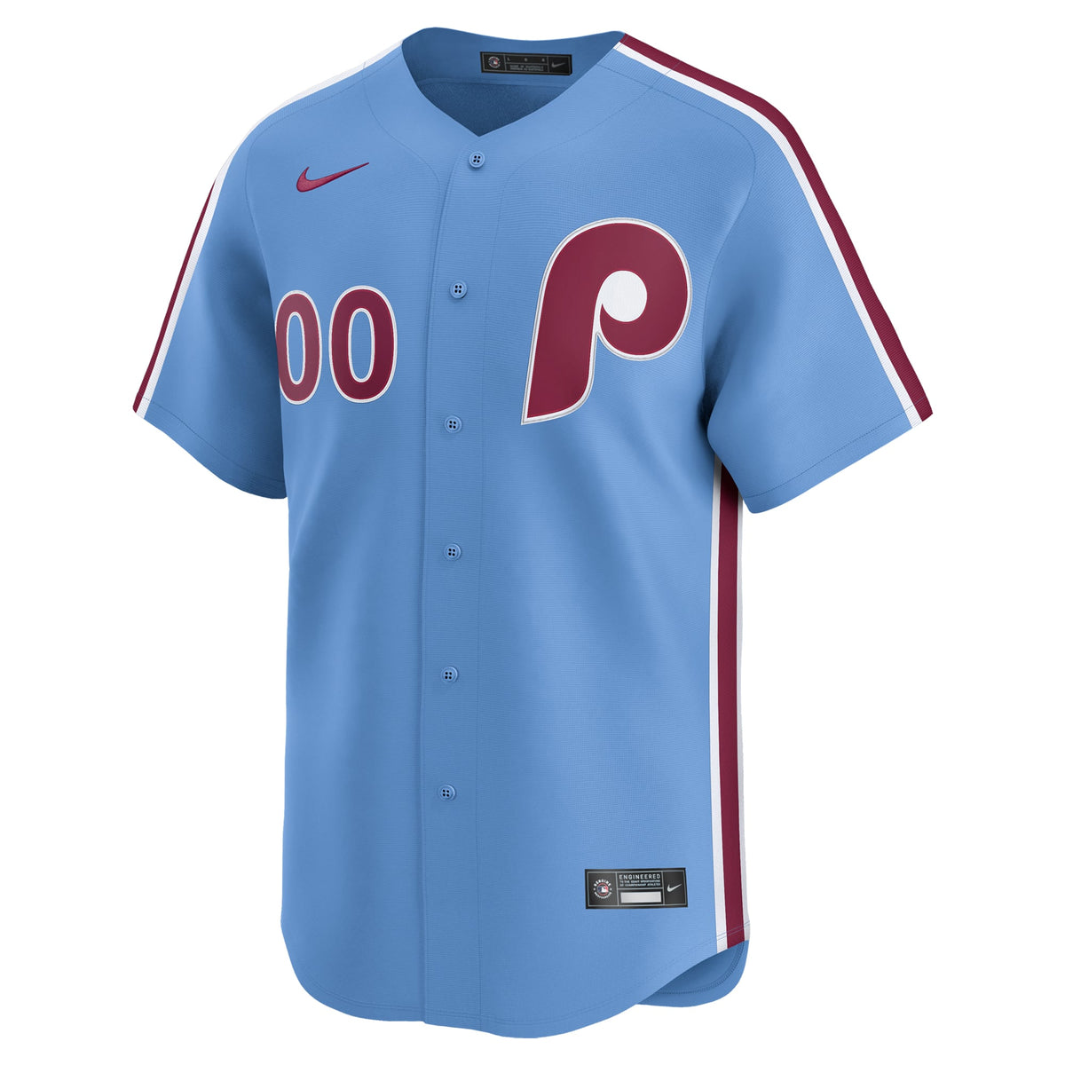 Men's Philadelphia Phillies Nike Light Blue Alternate Limited Custom Jersey