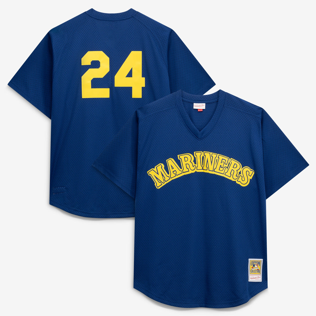 Men's Seattle Mariners Mitchell & Ness Navy Big & Tall Cooperstown Collection Mesh Batting Practice Jersey