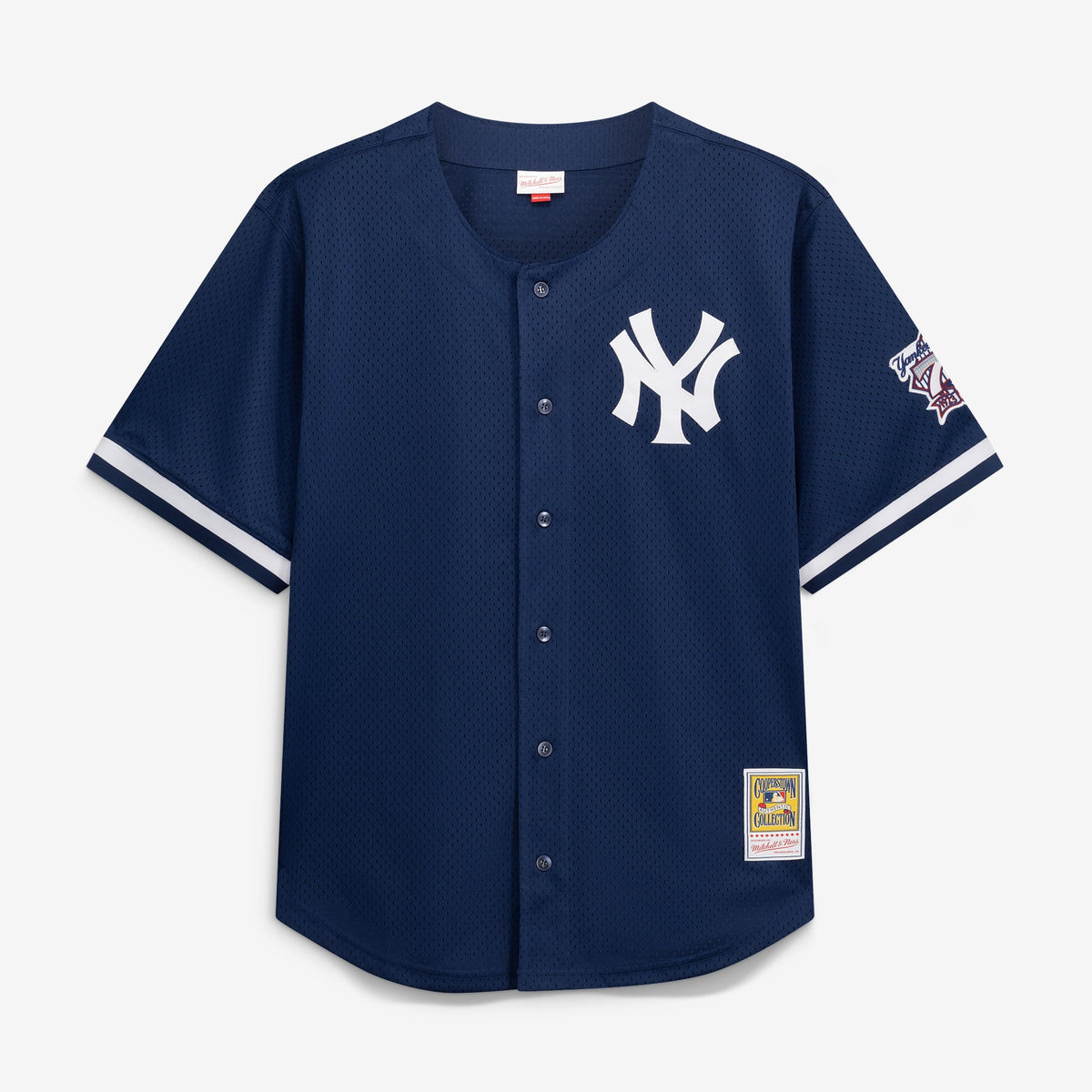 Men's New York Yankees Derek Jeter Mitchell & Ness Navy Cooperstown Collection Mesh Batting Practice Button-Up Jersey
