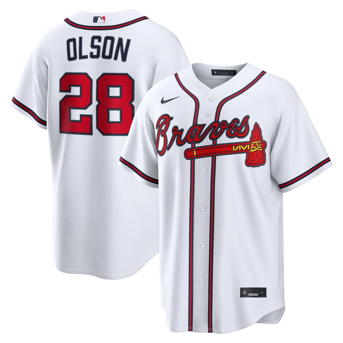Men's Atlanta Braves Matt Olson Nike White Home Replica Jersey