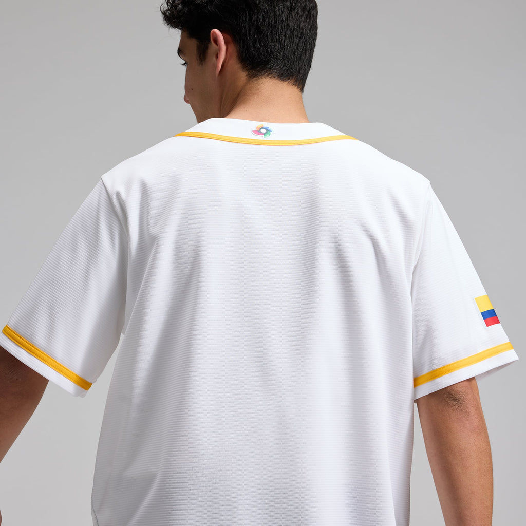 Men's Colombia Baseball Nike White 2026 World Baseball Classic Home Stadium Jersey