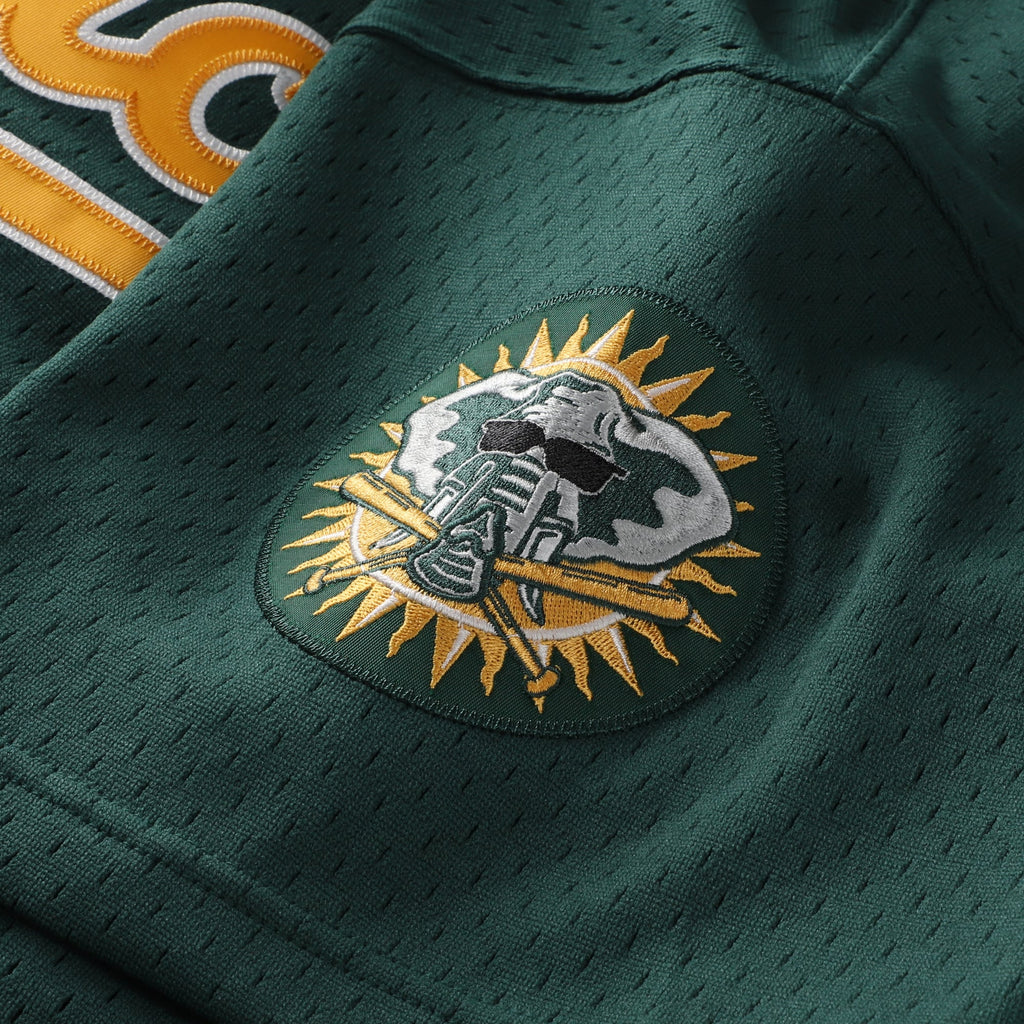 Men's Athletics Rickey Henderson Mitchell & Ness Green Authentic Batting Practice Jersey