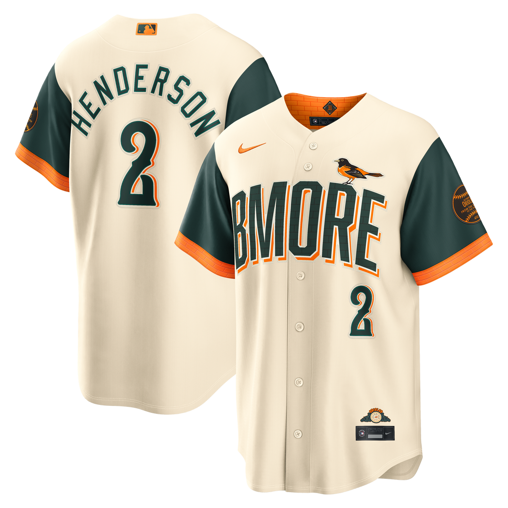 Men's Baltimore Orioles Gunnar Henderson Nike Cream 2026 City Connect Stadium Jersey