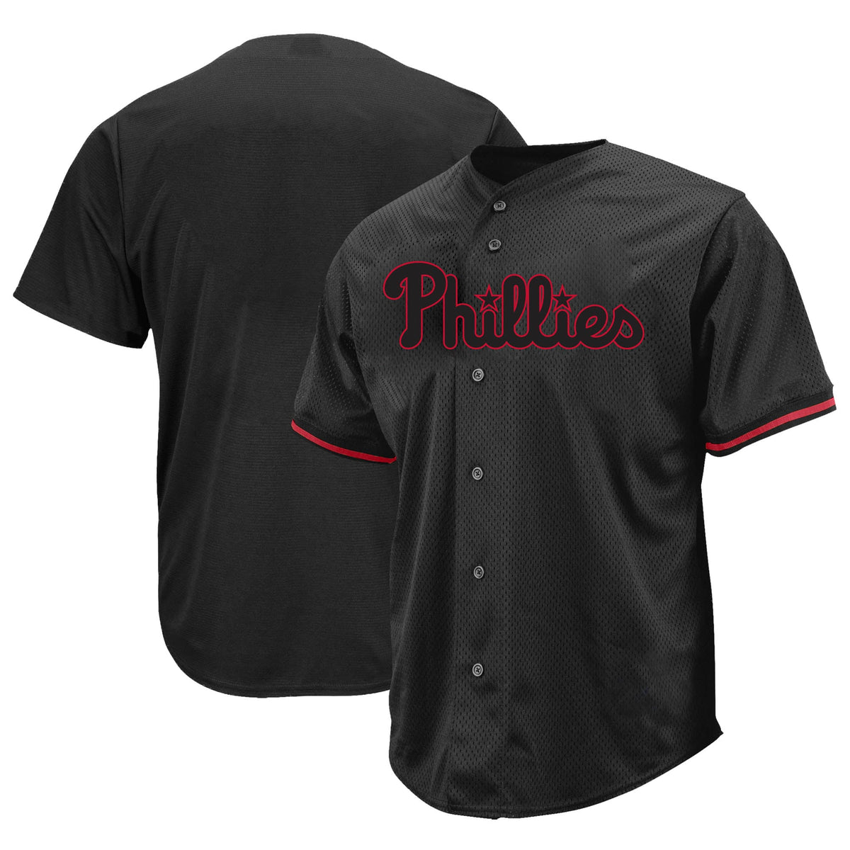 Men's Philadelphia Phillies Profile Black Big & Tall Pop Fashion Jersey