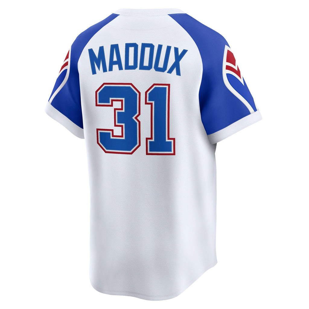 Men's Atlanta Braves Greg Maddux Nike White Throwback Cooperstown Collection Limited Jersey