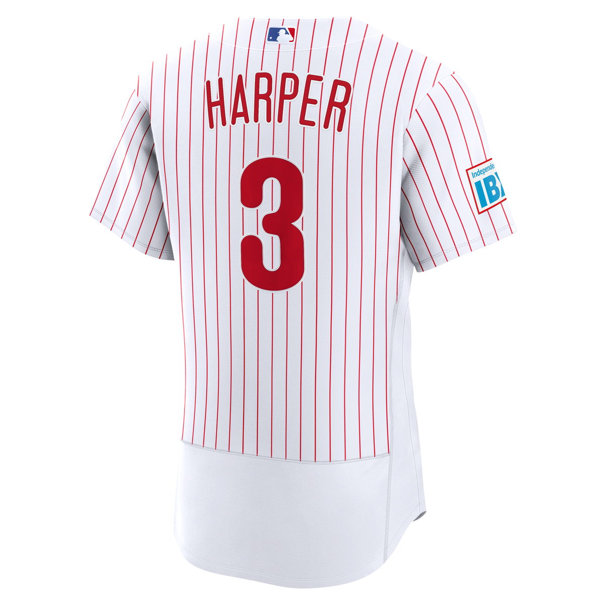 Men's Philadelphia Phillies Bryce Harper Nike White Home Authentic Sponsor Patch Jersey