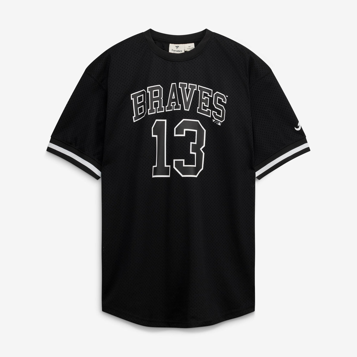 Men's Atlanta Braves Ronald Acuña Jr. Fanatics Black/White Big & Tall Heavyweight Mesh Jersey