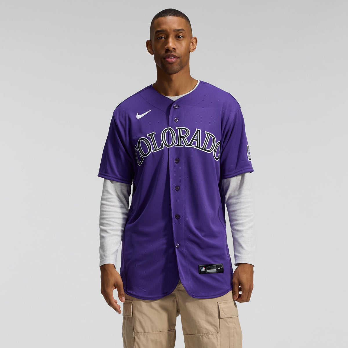 Men's Colorado Rockies  Nike Purple Alternate Authentic Jersey